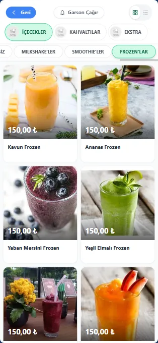 E-POS Kişiselleştirilebilir QR Menü